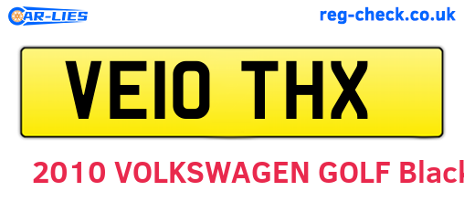 VE10THX are the vehicle registration plates.