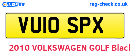 VU10SPX are the vehicle registration plates.