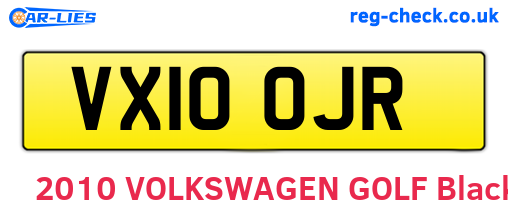 VX10OJR are the vehicle registration plates.