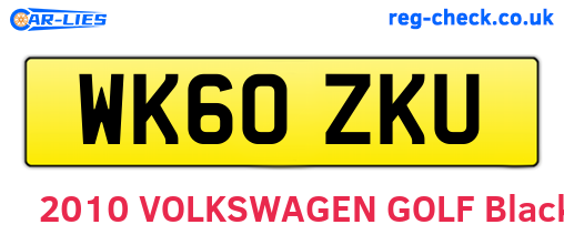 WK60ZKU are the vehicle registration plates.