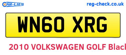 WN60XRG are the vehicle registration plates.