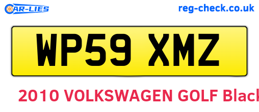 WP59XMZ are the vehicle registration plates.