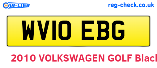 WV10EBG are the vehicle registration plates.