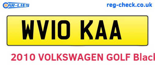 WV10KAA are the vehicle registration plates.
