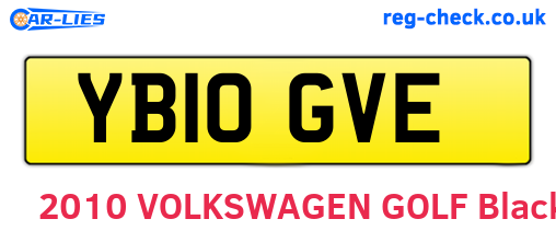 YB10GVE are the vehicle registration plates.