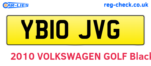 YB10JVG are the vehicle registration plates.