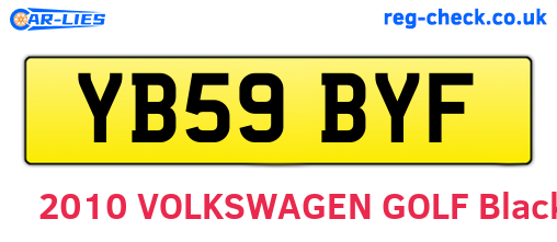 YB59BYF are the vehicle registration plates.
