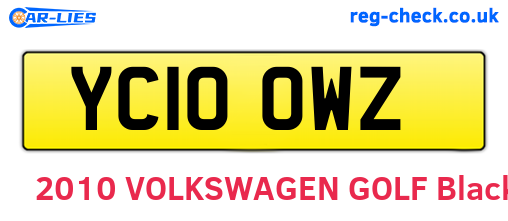 YC10OWZ are the vehicle registration plates.