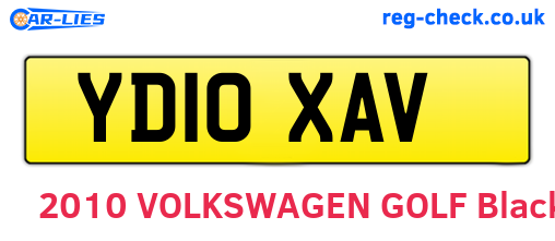 YD10XAV are the vehicle registration plates.