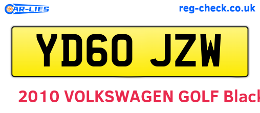 YD60JZW are the vehicle registration plates.