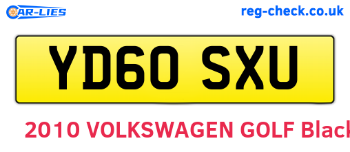YD60SXU are the vehicle registration plates.