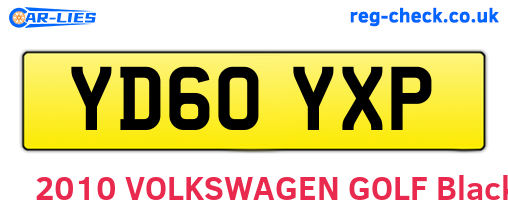 YD60YXP are the vehicle registration plates.