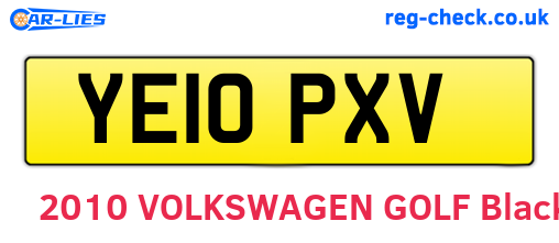 YE10PXV are the vehicle registration plates.