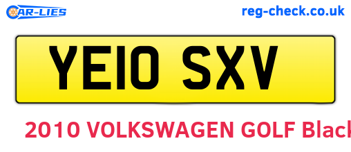 YE10SXV are the vehicle registration plates.