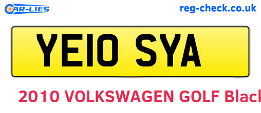YE10SYA are the vehicle registration plates.