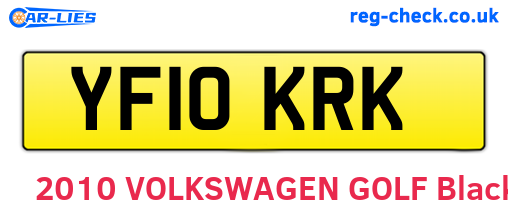 YF10KRK are the vehicle registration plates.