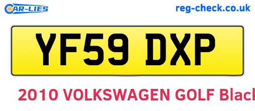 YF59DXP are the vehicle registration plates.