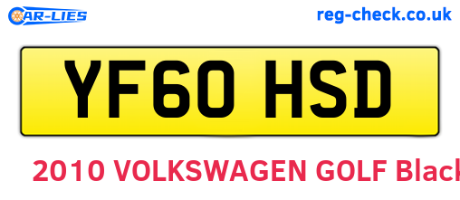 YF60HSD are the vehicle registration plates.