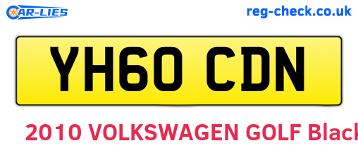 YH60CDN are the vehicle registration plates.