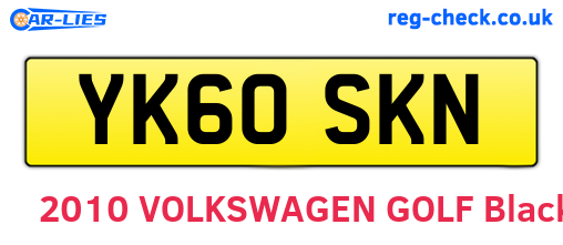 YK60SKN are the vehicle registration plates.