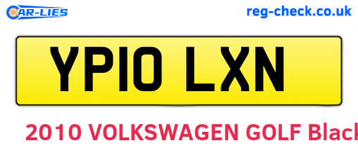 YP10LXN are the vehicle registration plates.