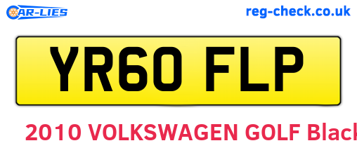 YR60FLP are the vehicle registration plates.