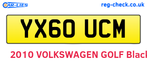 YX60UCM are the vehicle registration plates.