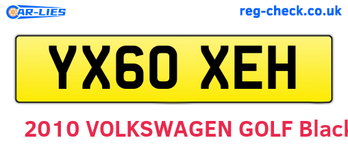 YX60XEH are the vehicle registration plates.