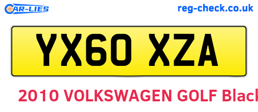 YX60XZA are the vehicle registration plates.