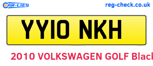 YY10NKH are the vehicle registration plates.