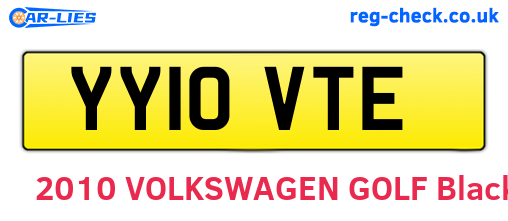 YY10VTE are the vehicle registration plates.