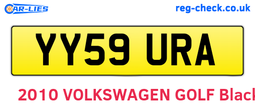 YY59URA are the vehicle registration plates.