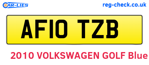 AF10TZB are the vehicle registration plates.