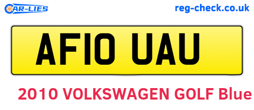 AF10UAU are the vehicle registration plates.