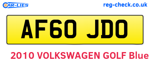 AF60JDO are the vehicle registration plates.