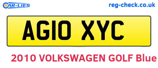 AG10XYC are the vehicle registration plates.