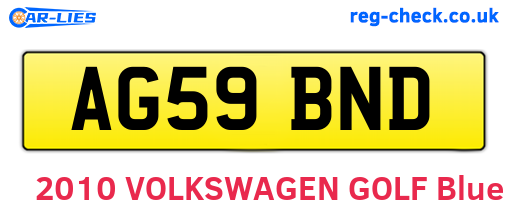 AG59BND are the vehicle registration plates.