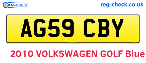 AG59CBY are the vehicle registration plates.