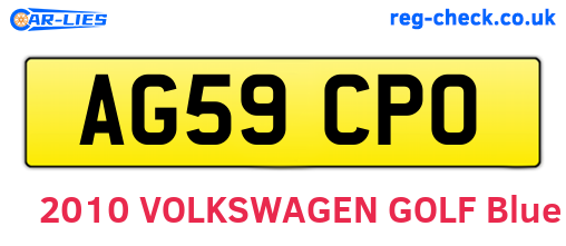 AG59CPO are the vehicle registration plates.