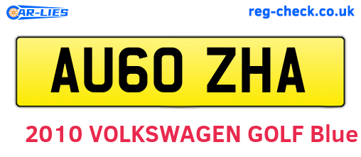 AU60ZHA are the vehicle registration plates.