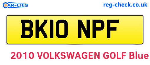BK10NPF are the vehicle registration plates.