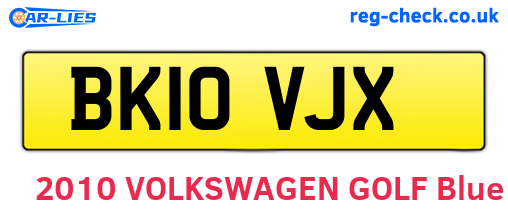 BK10VJX are the vehicle registration plates.