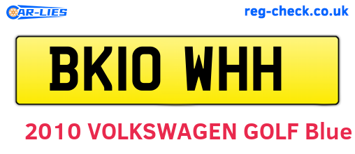 BK10WHH are the vehicle registration plates.