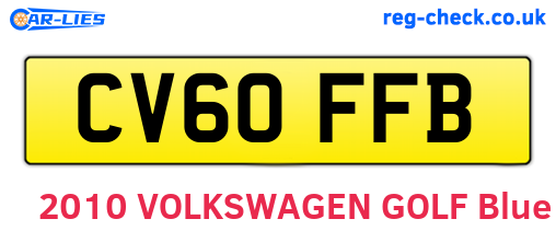 CV60FFB are the vehicle registration plates.