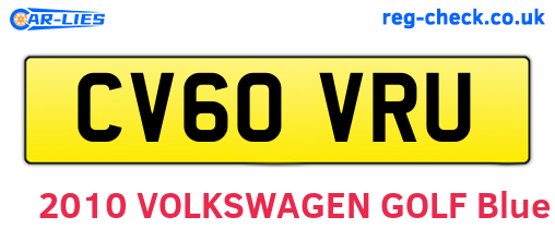 CV60VRU are the vehicle registration plates.
