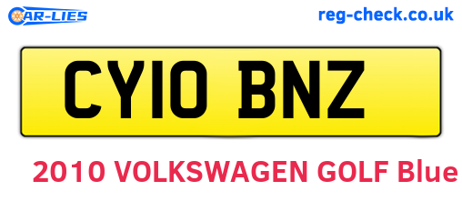 CY10BNZ are the vehicle registration plates.