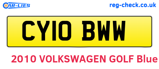 CY10BWW are the vehicle registration plates.