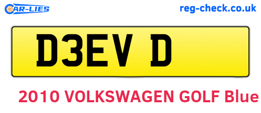 D3EVD are the vehicle registration plates.