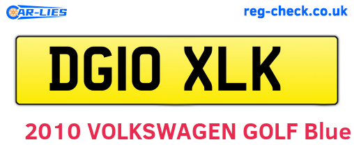 DG10XLK are the vehicle registration plates.