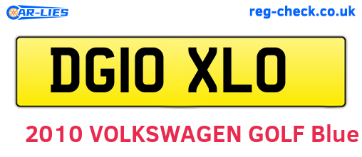 DG10XLO are the vehicle registration plates.